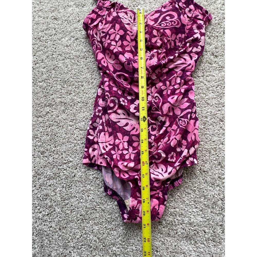 WOMENS SWIM SUITE SIZE  8 MAXINE OF HOLLYWOOD BRIGHT FLORAL PINK ONE PIECE - Picture 3 of 7